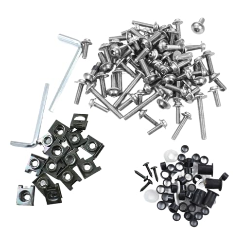 Adsspro Motorcycle 177pcs M5 M6 Fairing Bolt Kit Windscreen Screws aluminum Fasteners Fairing Bolts Nut Clips Set Mounting Kits Washers Nuts Screws for Motorbike Motocross Sport Bikes (silver) - Image 4
