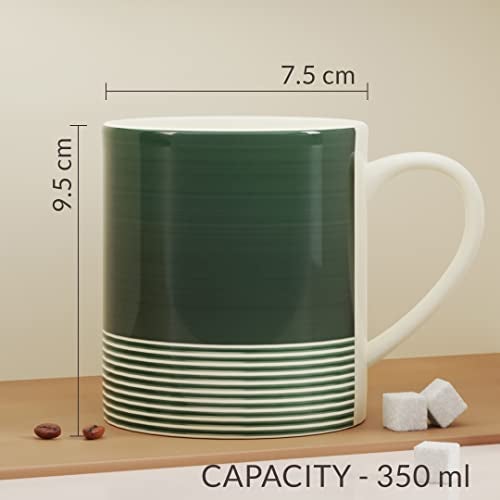 The Earth Store Green Ring Coffee Mug Set of 6 to Gift to Best Friends, Coffee Mugs,Microwave Safe Ceramic Mugs,(350 ml Each) - Image 2