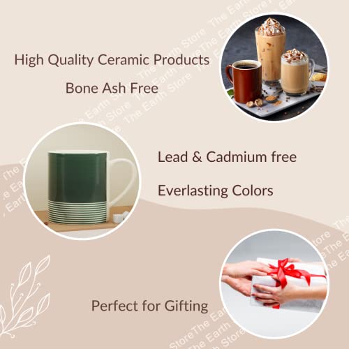 The Earth Store Green Ring Coffee Mug Set of 6 to Gift to Best Friends, Coffee Mugs,Microwave Safe Ceramic Mugs,(350 ml Each) - Image 3