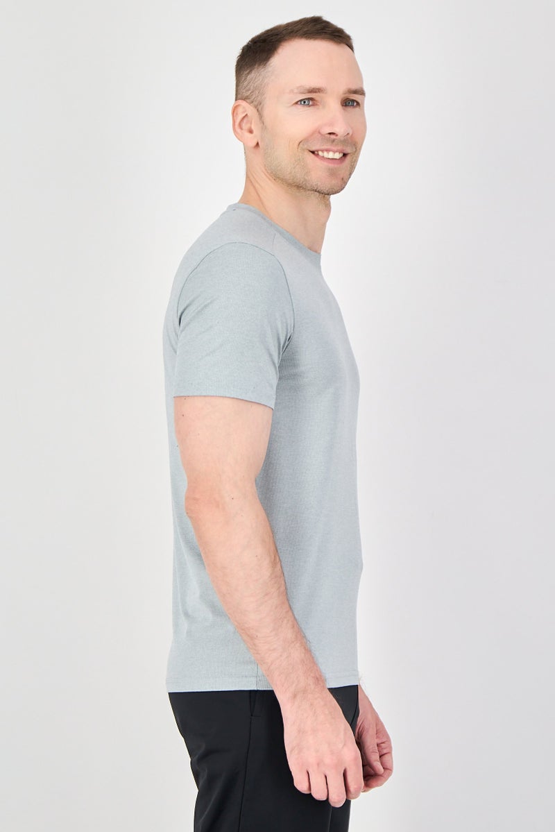 MOTION Men Sportswear Fit Short Sleeve Training T-Shirt, Grey - Image 2