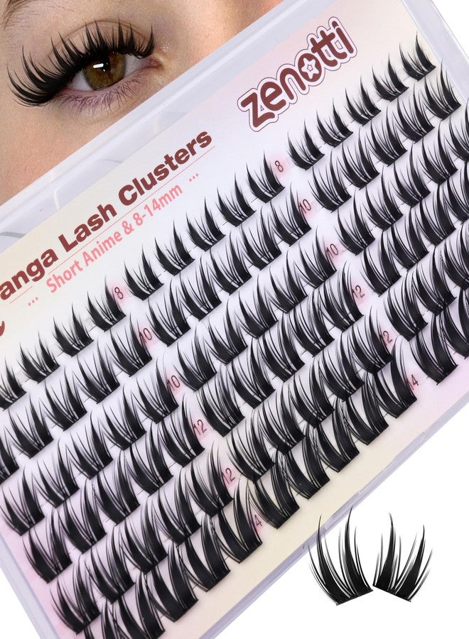 zenotti Manga Lash Clusters Anime Eyelash Clusters Wispy Cluster Eyelash Extensions Natural Bunny Fairy Individual Lashes Short 8-14MM CC-Curly Wet Look Lashes Extensions by zenotti - Image 1
