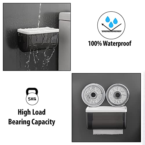 Zeinwap Magic Sticker Series Tissue Roll Holder | Toilet Paper Holder | 100% Waterproof with Storage Rack and Mobile Stand for Bathroom, Standard (Pack of 1) - Image 5