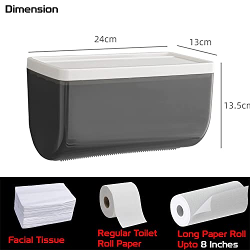 Zeinwap Magic Sticker Series Tissue Roll Holder | Toilet Paper Holder | 100% Waterproof with Storage Rack and Mobile Stand for Bathroom, Standard (Pack of 1) - Image 4
