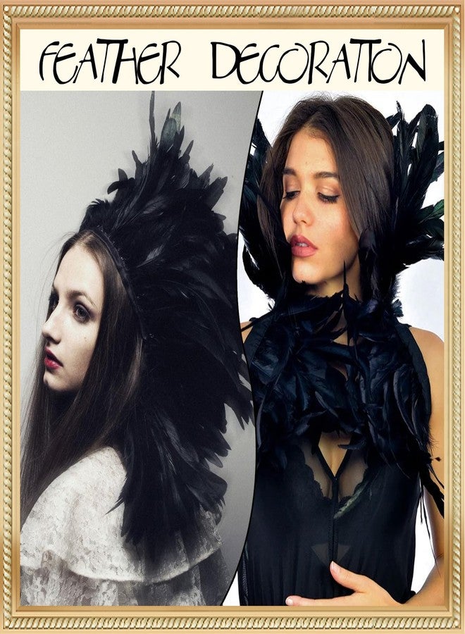 Daieeparty Black Craft Feathers Bulk - 180pcs 6 Style Mixed Natural Feathers for Wedding,DIY Crafts (Black) - Image 5
