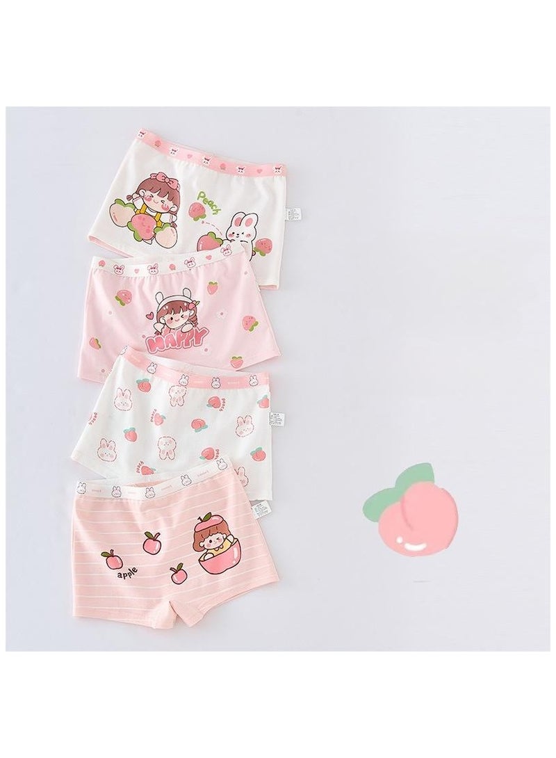 Fashionable Little Girl Cute Style Printed Four Boxer Briefs Suitable For Ages 3-10 - Image 1