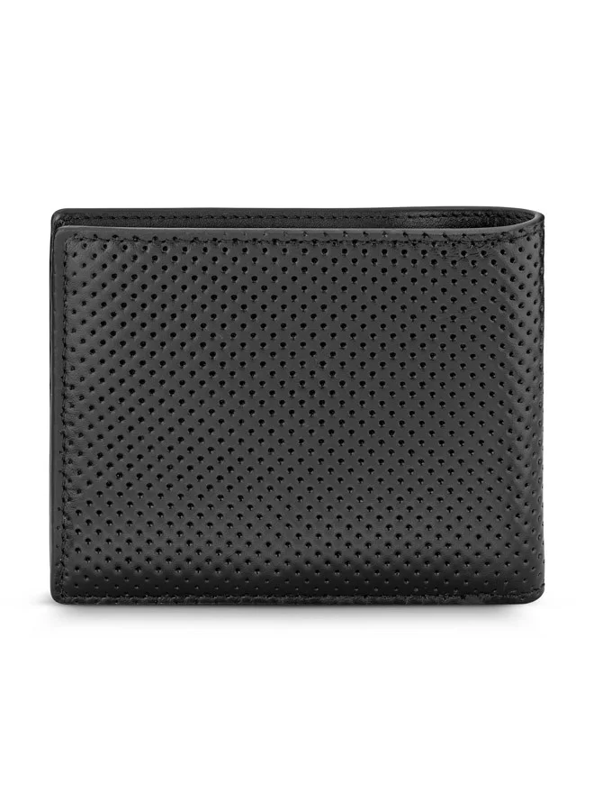 CERRUTI 1881 Metro Perforated Black Leather Wallet for Men