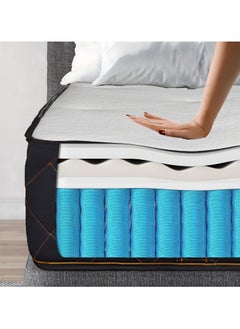 TRIVEX King Size Mattress 30cm Thick Handmade Pocket Spring Mattress With Italian Memory Foam Handcrafted With Unique Feather Buttons Providing Ultimate Comfort Mattress 180x200  - Image 4