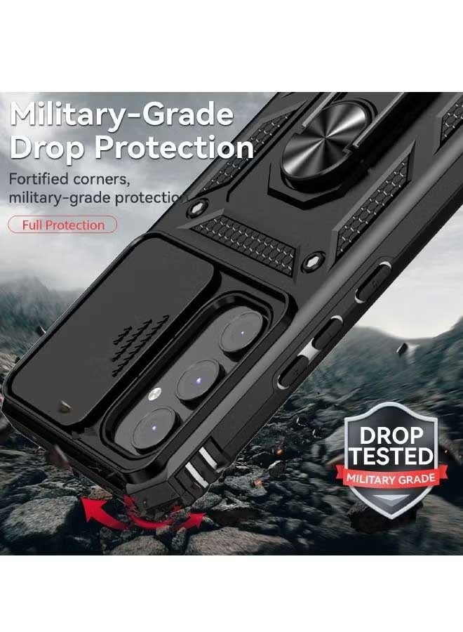 JS Samsung Galaxy A54 5G Case, Slide Camera Cover, Built-in 360° Rotate Ring Kickstand, Military Grade Shockproof Test, Heavy Duty Shockproof Protective Case For Galaxy A54 5G Black - Image 5