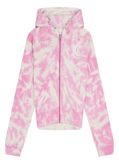 Juicy Couture Tie Dye Zip Through Hoodie Pink