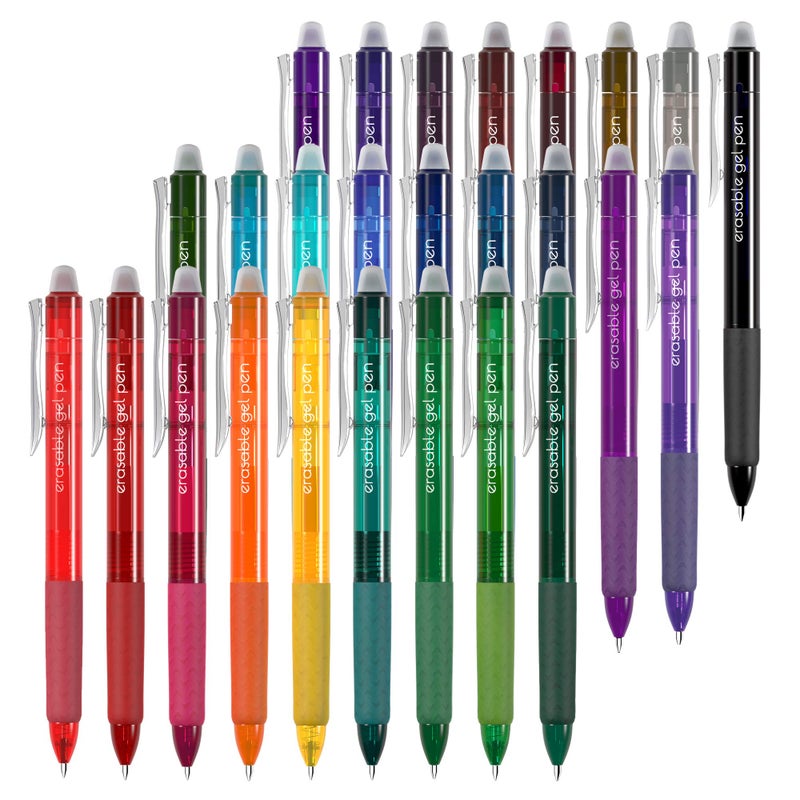 Vanstek 26 Colors Erasable Gel Pens, Retractable Erasable Pens Clicker, Fine Point(0.7), Make Mistakes Disappear, Premium Comfort Grip for Drawing Writing Planner and School Supplies - Image 1