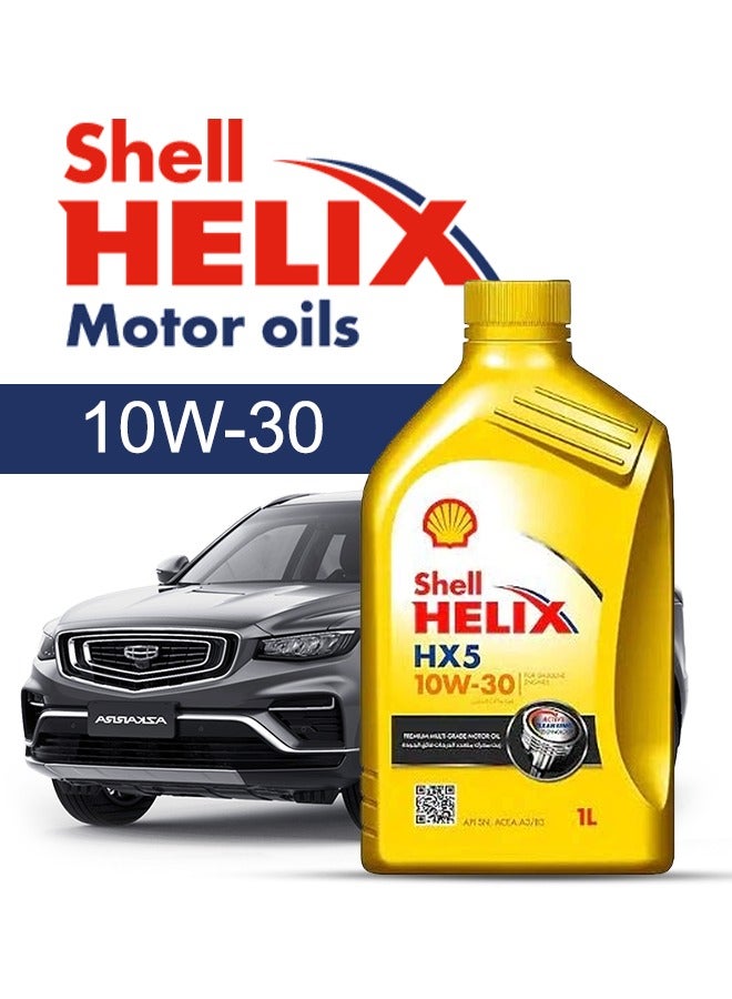 Shell Engine Oil – For GEELY Azkarra  2024 - 2020, 5 Liter,  10w30 Shell - With Engine Oil Filter - 2020 2021 2022 2023 2024