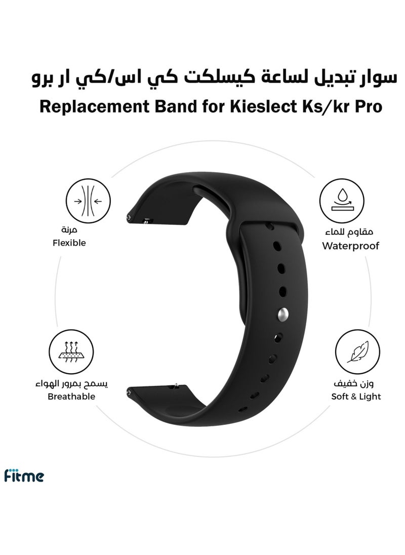 Generic - Silicone Clips Replacement Band for Kieslect Ks / kr Pro Watches (22 mm) - Image 1