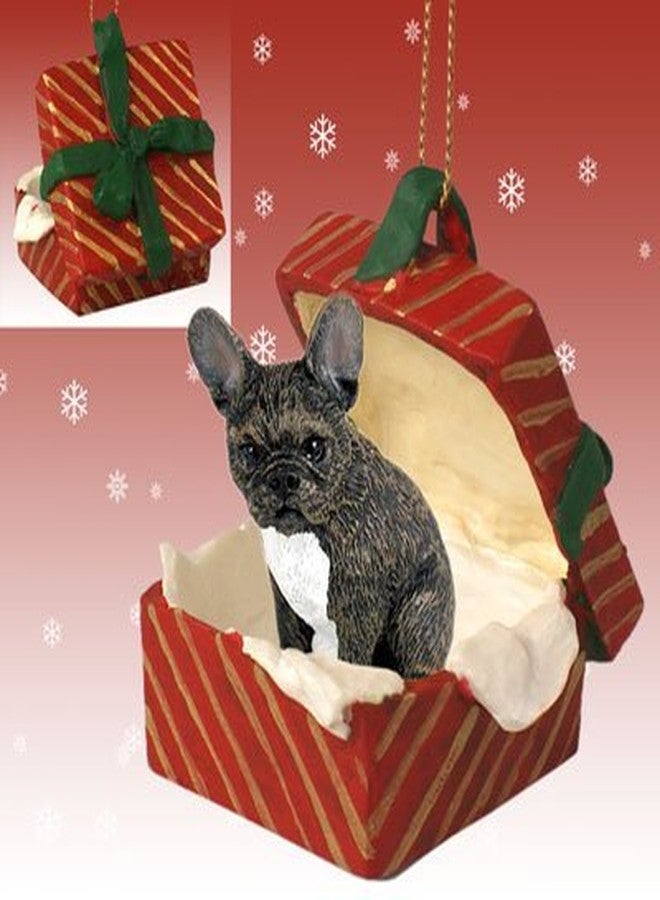 Conversation Concepts French Bulldog Gift Box Red Ornament by Eyedeal Figurines