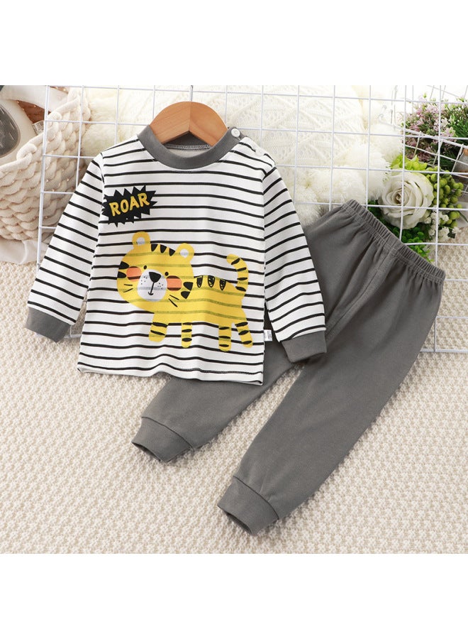 Children's Underwear Suit Cotton Boys' Autumn Clothes Pajamas Baby Long Pants Warm Girls' Home Wear Cotton Children's Clothing