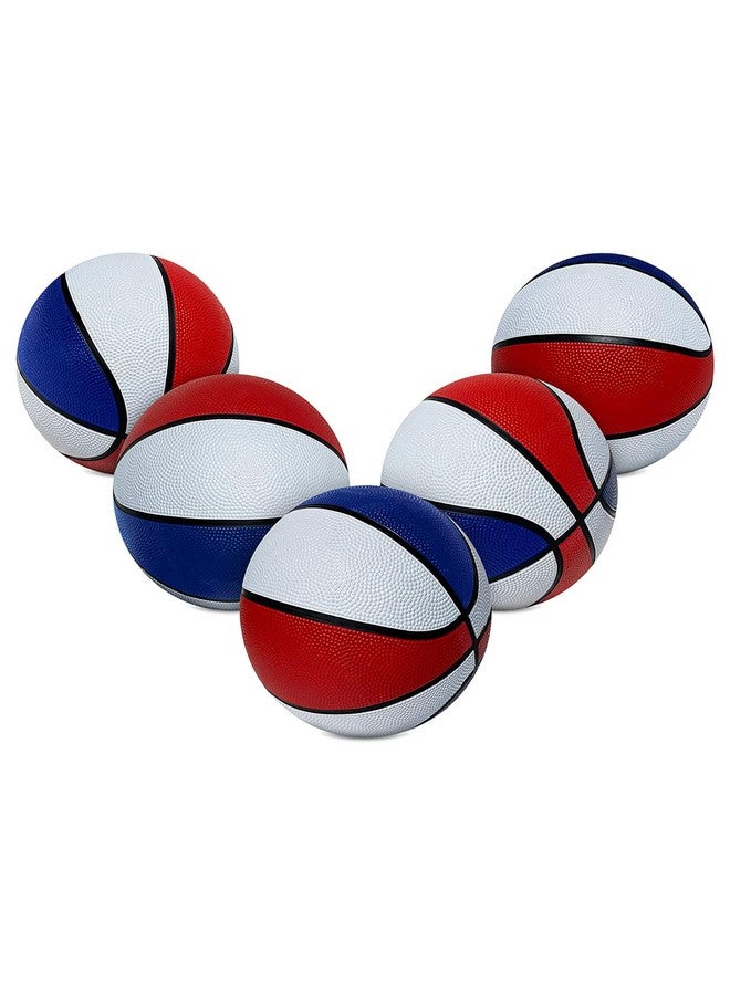 Botabee Mini Basketball Set Of 5 - Durable,No-Slip Grip 7" Mini Basket Balls For Indoor And Outdoor Play - Inflatable Basketball Toys For Pop Arcade - Soft, Bouncy Sports Rubber Playing Ball - Image 1