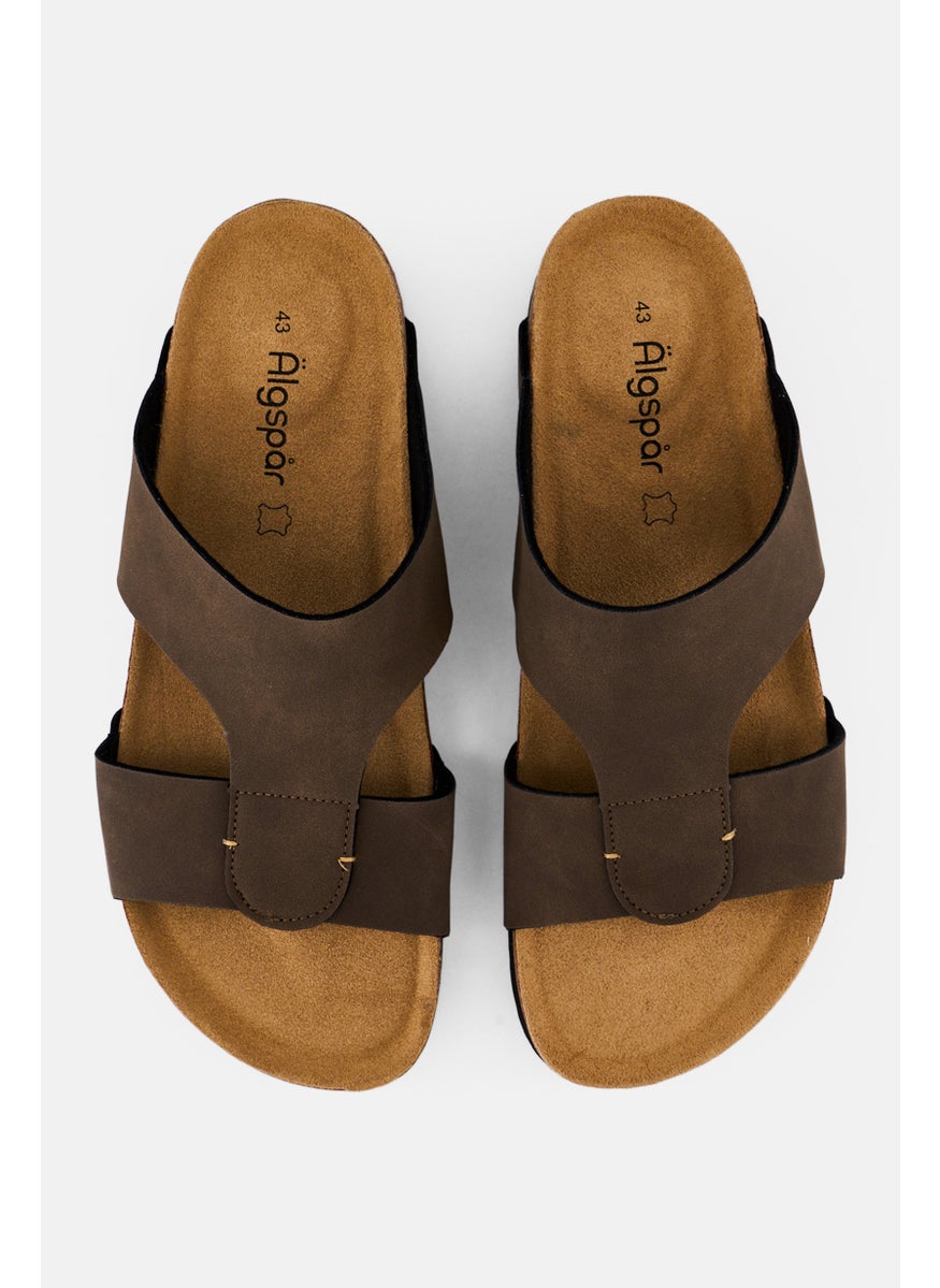 Algspar Men Slip On Cork Sandals, Brown  - Image 2