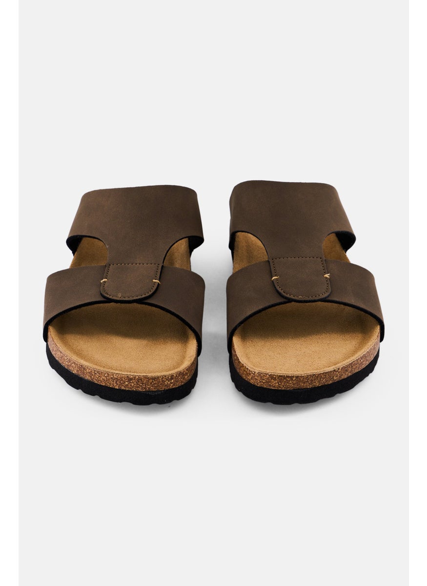 Algspar Men Slip On Cork Sandals, Brown  - Image 3