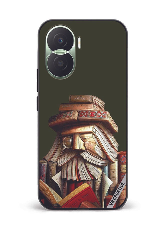 VR CREATIVE Protective Case Cover For Honor Play7T Pro Books Design Multicolour - Image 1