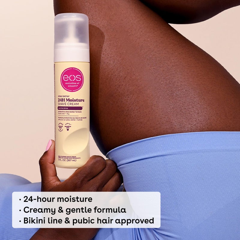 eos Shea Better Shave Cream- Vanilla Bliss, Shea Butter, Aloe Vera, Moisturizing, Shaving Cream for Women, eos Shave Cream, 7 fl oz, 2-Pack - Image 3