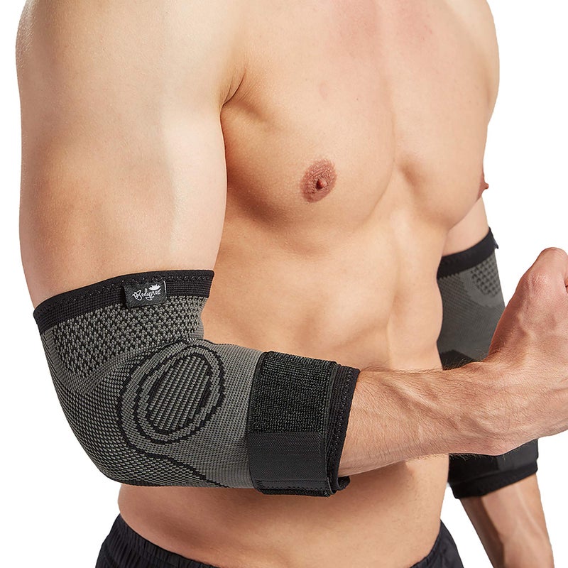 Bodyprox Elbow Brace with Strap for Tendonitis 2 Pack, Tennis Elbow Compression Sleeves, Golf Elbow Treatment - Image 5