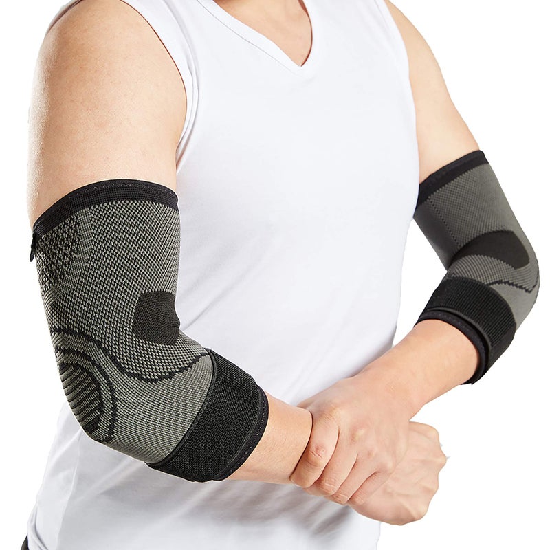 Bodyprox Elbow Brace with Strap for Tendonitis 2 Pack, Tennis Elbow Compression Sleeves, Golf Elbow Treatment - Image 2