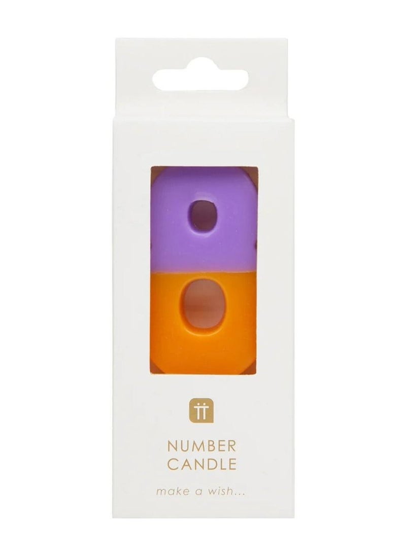 Talking Tables Orange and Purple Birthday Number Candle - 8  - Image 4