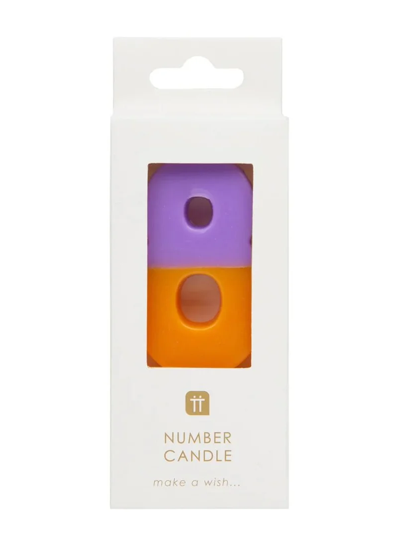 Talking Tables Orange and Purple Birthday Number Candle - 8