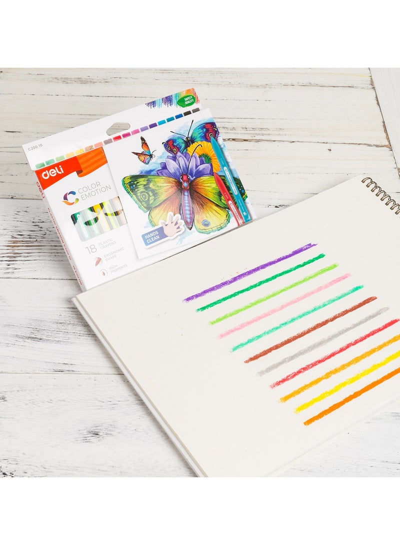 Deli EC20010 Plastic Crayons 鈥?18 Bright Colors - Image 2