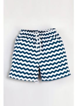 Gold Class Kidswear Blue Striped Water Repellent Men's Swim Shorts  - Image 1