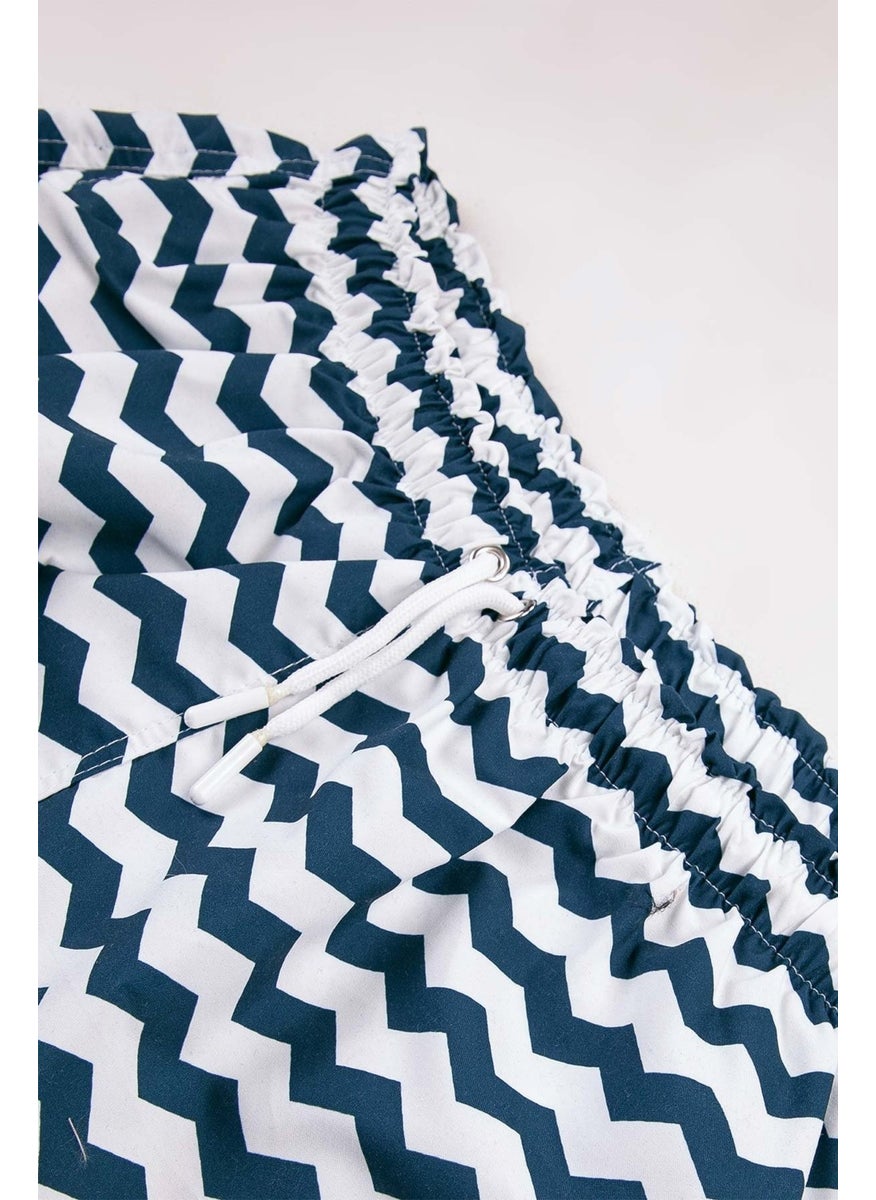 Gold Class Kidswear Blue Striped Water Repellent Men's Swim Shorts  - Image 3
