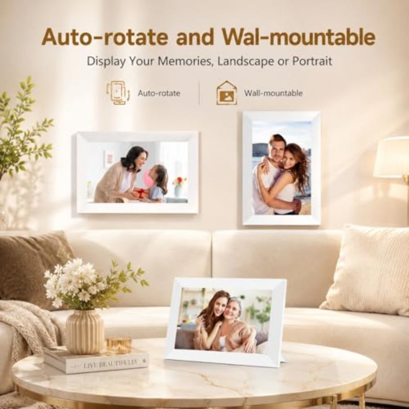 إطار صورة رقمي Frameo WiFi بذاكرة 32 جيجابايت 10.1 بوصة، 1280 × 800 HD IPS شاشة تعمل باللمس إطار صورة إلكتروني، إعداد سهل، مشاركة الصور أو مقاطع الفيديو في أي مكان عبر تطبيق Frameo المجاني - Image 5