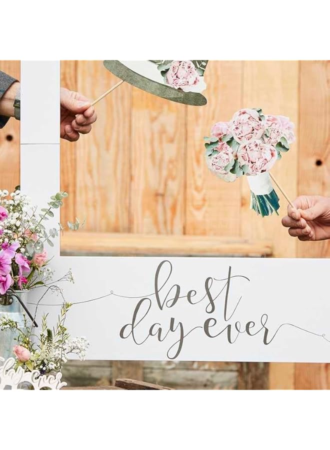The Bros Best Day Ever Giant Wedding Polaroid Photo Frame or Backdrop-Rustic, Grey - Image 2