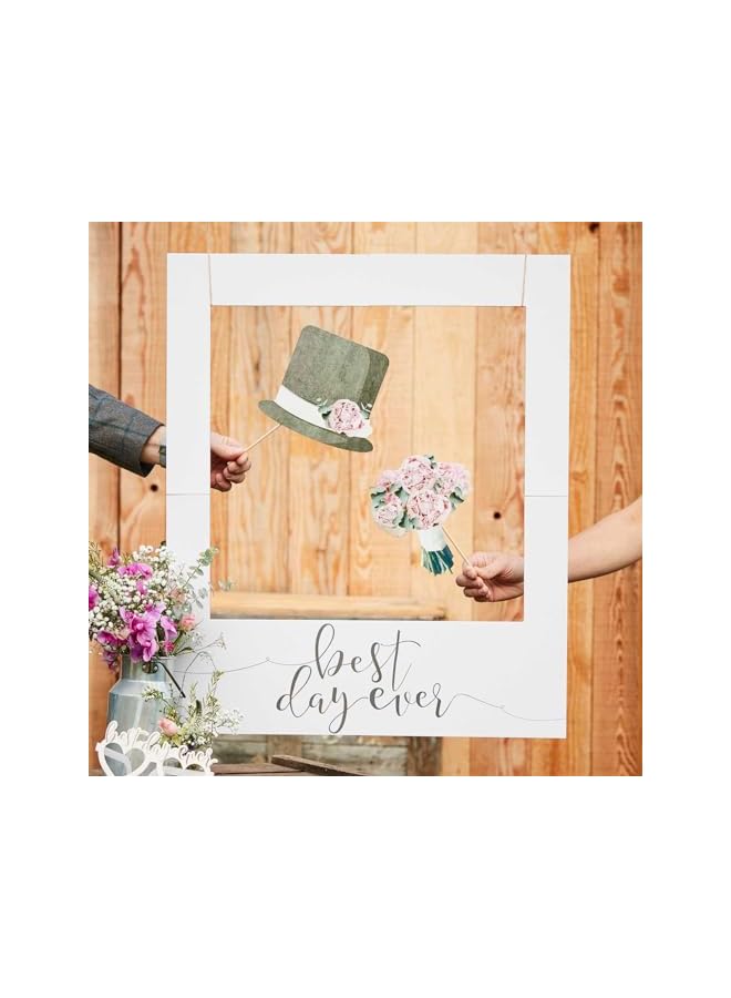 The Bros Best Day Ever Giant Wedding Polaroid Photo Frame or Backdrop-Rustic, Grey - Image 3
