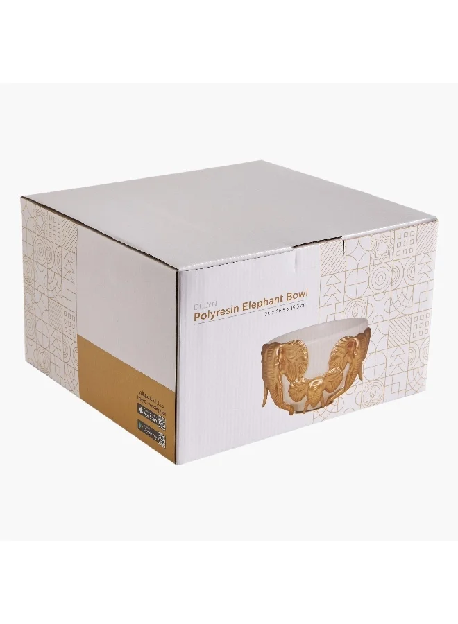Home Box Delyn Polyresin Elephant Decorative Bowl 28 x 26.5 x 15.5 cm