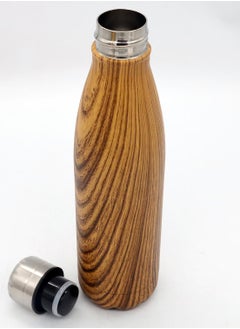 Hans Larsen GEYER - Hans Larsen Stainless Steel Water Bottle with Wood Print - Brown  - Image 4