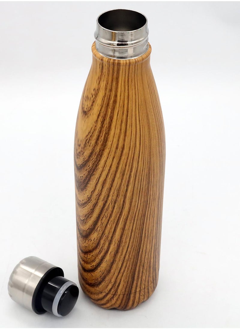 Hans Larsen GEYER - Hans Larsen Stainless Steel Water Bottle with Wood Print - Brown  - Image 4
