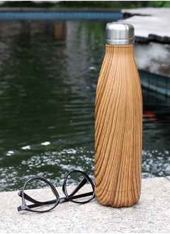 Hans Larsen GEYER - Hans Larsen Stainless Steel Water Bottle with Wood Print - Brown  - Image 1