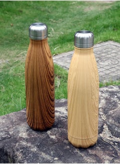 Hans Larsen GEYER - Hans Larsen Stainless Steel Water Bottle with Wood Print - Brown  - Image 2