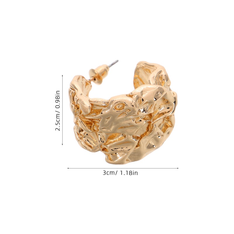 1 Pair Of Earrings Aesthetic Earrings Accessories Trendy Earrings Irregular Earrings Accessories Irregular Earring For Women Chunky Earrings - Image 3