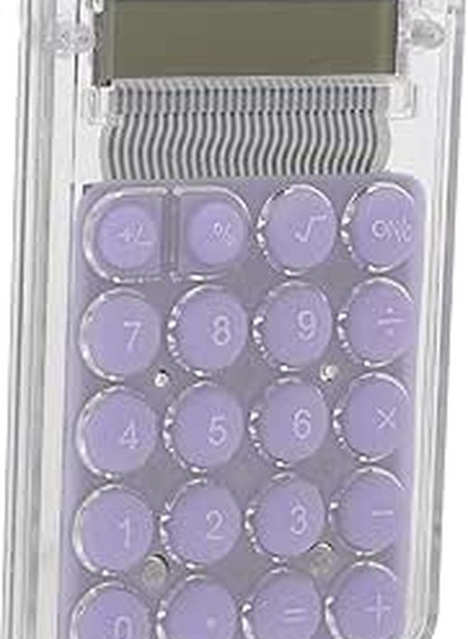 Purple Mini Handheld Calculator 8 Digit Display for Students School Office Use - Image 1