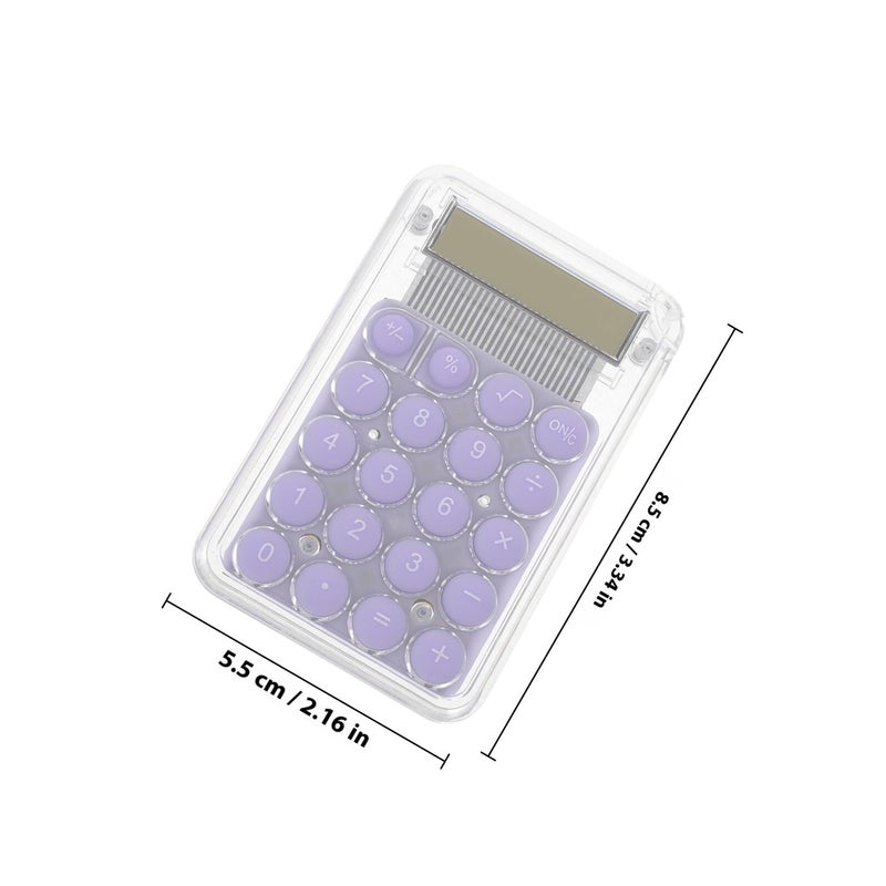 Purple Mini Handheld Calculator 8 Digit Display for Students School Office Use - Image 3