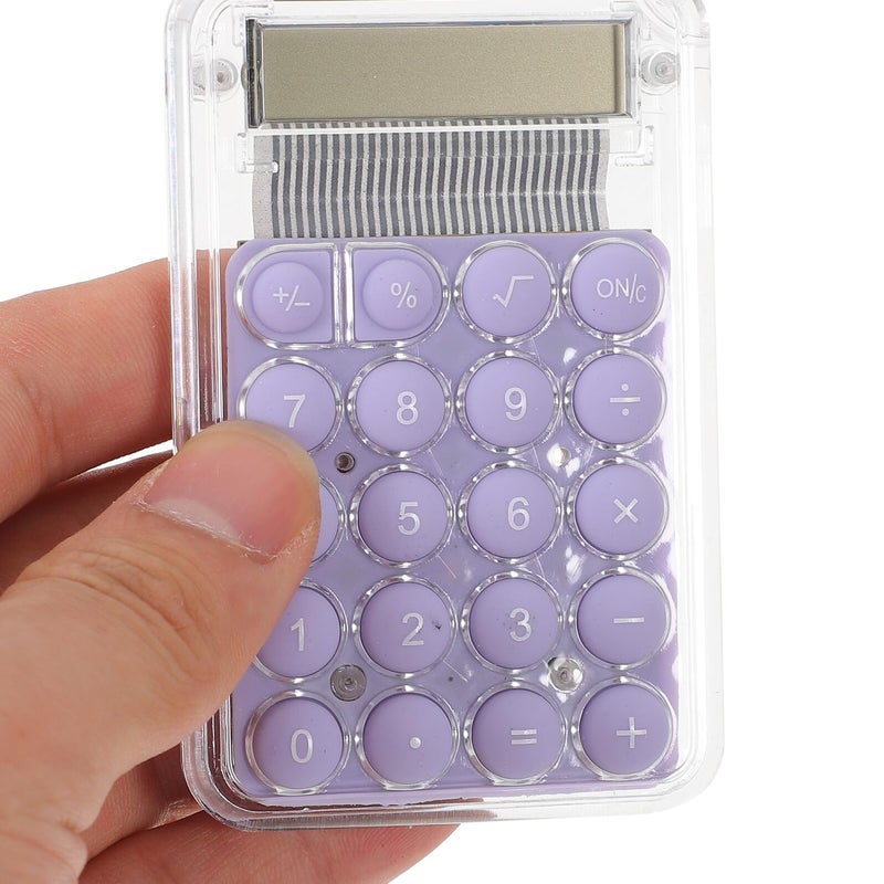 Purple Mini Handheld Calculator 8 Digit Display for Students School Office Use - Image 5