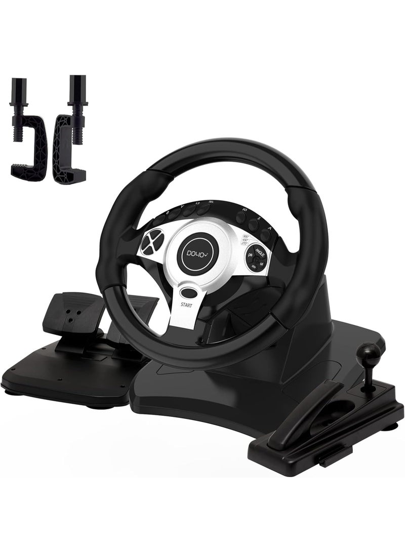 R900 Racing Wheel, Steering Wheel Floor Pedals 270/900°Car Sim Driving Dual-Motor Vibration With Shifters Gear for PC, PS4, PS3, Xbox Series X|S, Xbox One, Xbox 360, Switch - Image 1