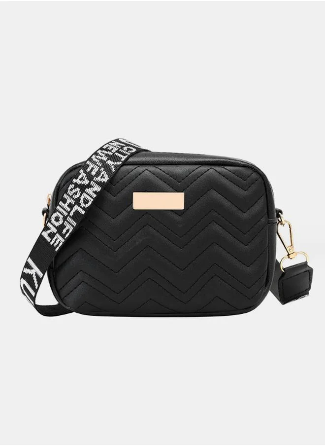 Styli Zig Zag Detail Camera Bag with Zip Closure