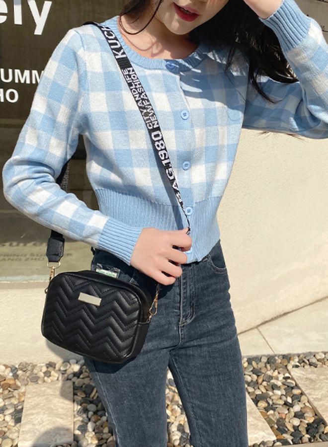 Styli Zig Zag Detail Camera Bag with Zip Closure - Image 2