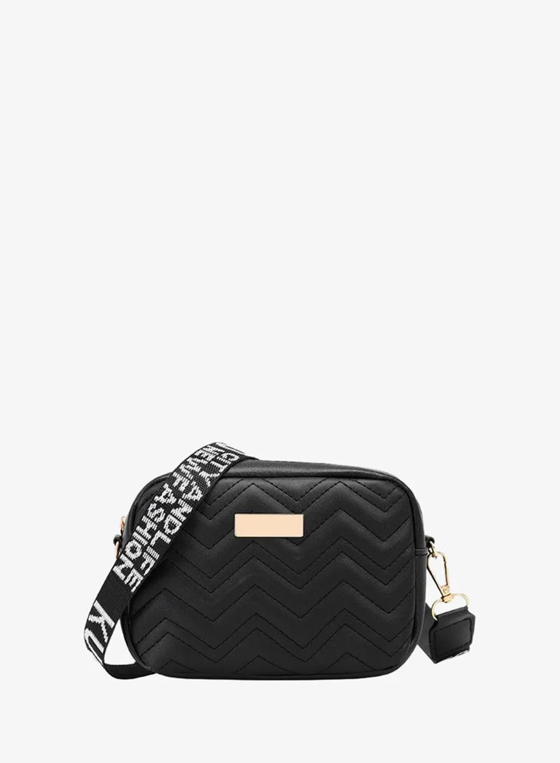 Styli Zig Zag Detail Camera Bag with Zip Closure