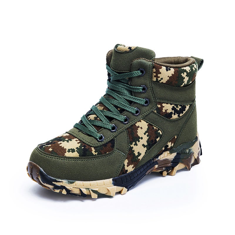 Camouflage Military Boots Men'S High-Top Winter Fleece-Lined Thickened Warm Men'S Cotton Shoes High Waist Desert Cold Day Outdoor Work Shoes - Image 1