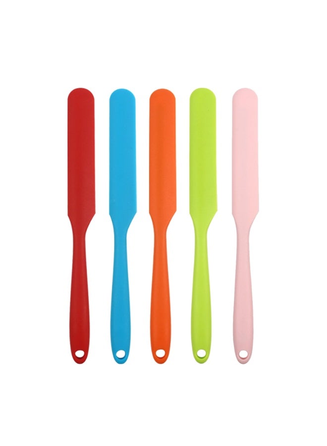 Cream scraper, silicone integrated scraper, baking cake scraper, jam small knife shaped scraper, 5 colorful sets  - Image 1