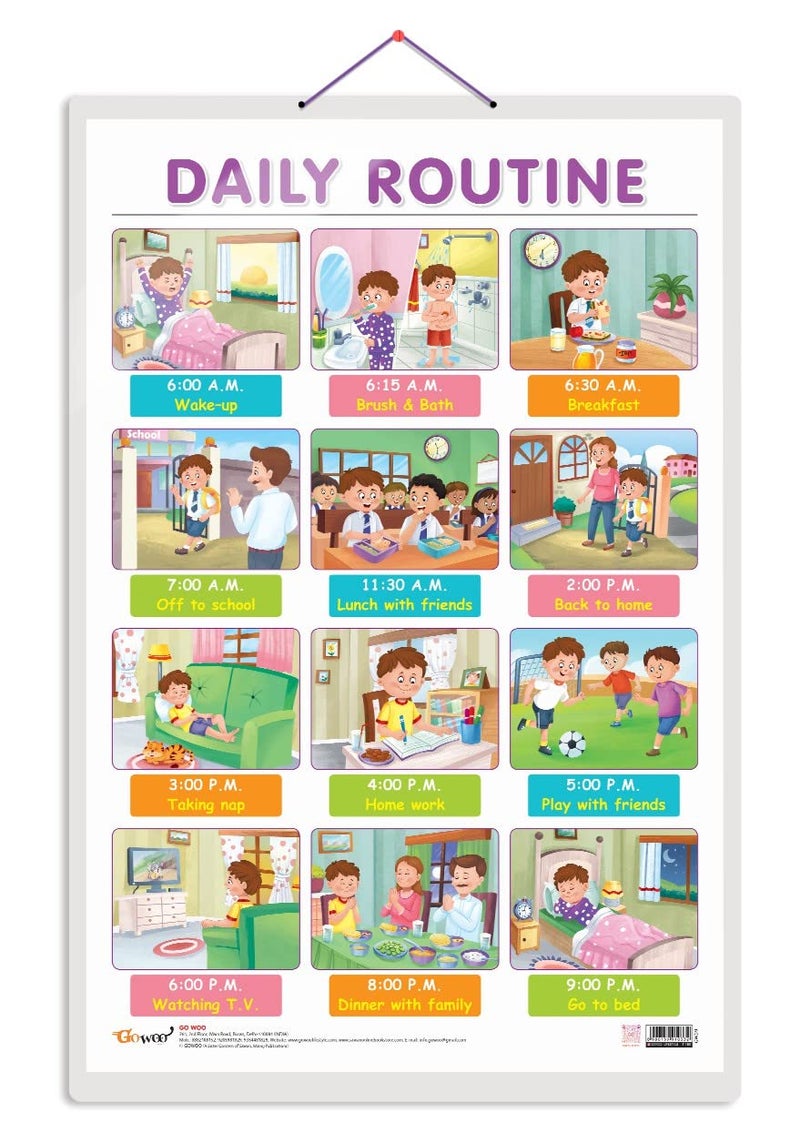 GoWoo Subtraction Early Learning Educational Chart for Kids | 20"X30" inch |Non-Tearable and Waterproof | Double Sided Laminated | Perfect for Homeschooling, Kindergarten and Nursery Students - Image 1
