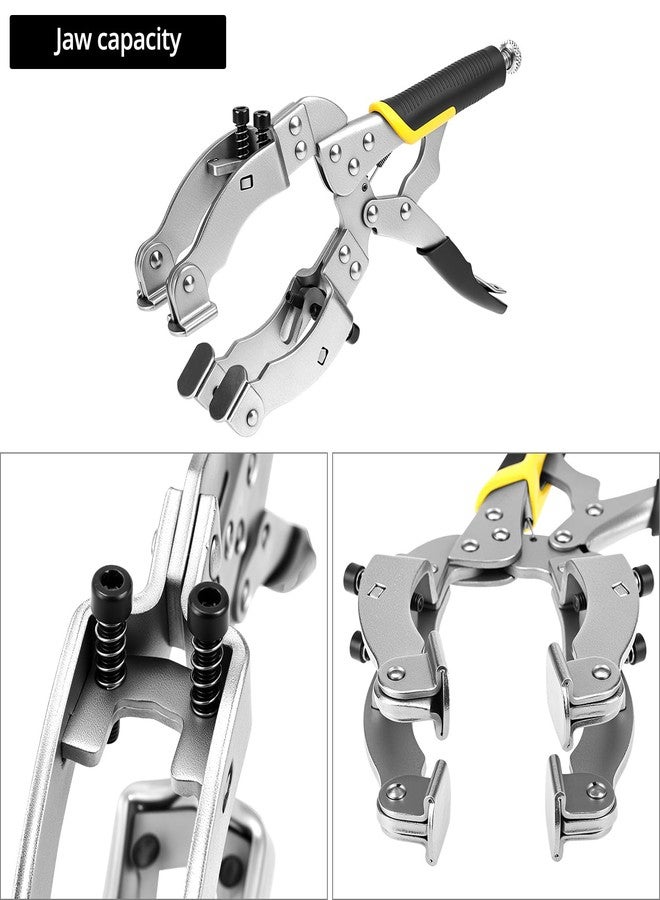 QWORK Locking C-Clamp Pipe and Tube Clamp - 11-Inch Grip with 4 Pads & Rubber Handle for Welding & Woodworking - Image 4